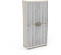 Armoire - PLASTIKEN - Space-saver - 90 cm - 4 étagères - Blanc/gris
