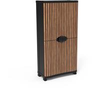 Armoire - PLASTIKEN - Space-saver - 90 cm - 4 étagères - Noir/bois