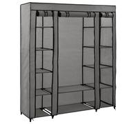 Armoire Pliante 1 Pièce Tissu Pliable Crème 110x45x175 Cm Organisateur De Rangement Portable Gris