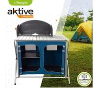 Armoire pliante - Aktive - Cuisine de camping - Bleu - Avec pare-brise - Mixte