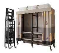 Armoire pliante portable avec roulettes, système de rangement de vêtements autonome en métal robuste pour usage domestique