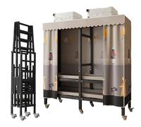 Armoire pliante portable avec roulettes, système de rangement de vêtements autonome en métal robuste pour usage domestique