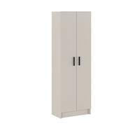 Armoire polyvalente avec 2 portes coloris beige - Longueur 60 x profondeur 34,40 x hauteur 180 cm - -