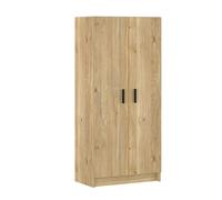 Armoire polyvalente avec 2 portes coloris chêne Mauvella - Longueur 60 x profondeur 34,40 x hauteur 180 cm
