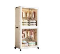 Armoire portable - Armoire de rangement pliable autonome en plastique avec grande capacité pour chambre à coucher, gain de place, solution polyvalente pour vestiaire