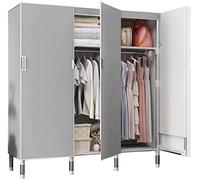 Armoire Portable, Armoire en Toile, étagères De Garde-Robe Portable avec Rail De Suspension, étagères, Organisateur De Rangement De Placard à Vêtements pour Chambre à Couc, C, 125x50x172cm