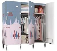 Armoire Portable, Armoire en Toile, étagères De Garde-Robe Portable avec Rail De Suspension, étagères, Organisateur De Rangement De Placard à Vêtements pour Chambre à Couc, A, 125x50x172cm