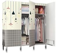 Armoire Portable, Armoire en Toile, étagères De Garde-Robe Portable avec Rail De Suspension, étagères, Organisateur De Rangement De Placard à Vêtements pour Chambre à Couc, B, 125x50x172cm