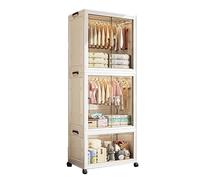 Armoire portable - Armoire pliable en plastique autonome avec grande capacité pour chambre à coucher et vestiaire - Idéal pour économiser de l'espace