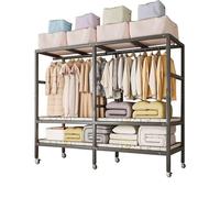 Armoire portable avec roulettes pliable pour chambre à coucher, rangement indépendant, 150 x 52 x 180 cm, design peu encombrant