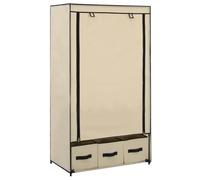 vidaXL Armoire portable - Crème - 3 tiroirs - 87 x 49 x 159 cm