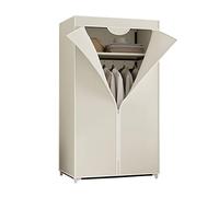 Armoire portable en toile avec rail de suspension et étagères - Organiseur de placard en tissu blanc - Solution de rangement pour vêtements - Économie d'espace - 150 x 55 x 45 cm