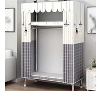 Armoire portable en toile avec rail de suspension et étagères - Organiseur de vêtements pliable en tissu, 120 x 45 x 170 cm
