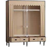 Armoire portable en toile avec tringle de suspension et étagères, organiseur de rangement pour chambre à coucher, pas de montage nécessaire