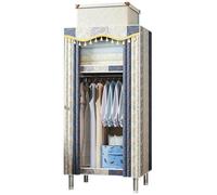 Armoire portable pliable en tissu avec housse en tissu beige - Solution de rangement pour chambre à coucher - 62 cm - Gain de place pour vêtements et accessoires