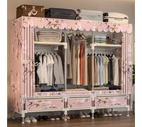 Armoire portable pliable en tissu avec rail de suspension et étagères - Organiseur de vêtements pour chambre à coucher, grand espace de rangement