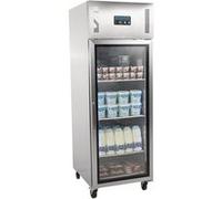 Armoire Positive Vitrée à Roulettes 600L Polar Gris G