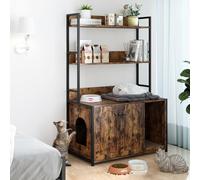 Armoire pour chat avec bibliothèque, arbre à chat avec armoire à litière, armoire à litière pour chat, armoire à litière avec 3 niveaux et entrée, 89 x 45 x 132 cm, cachée, bac à litière cachée, 3 en