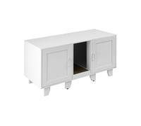 tectake® Armoire 2en1 Meuble Toilette pour Chat Meuble de Rangement pour litière Chat avec 2 Portes & Tapis à griffer, idéal pour Rangement Nourriture pour Chats, Maison, entrée, Couloir, Salon