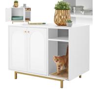 tectake® Armoire 2en1 Meuble Toilette pour Chat Meuble de Rangement pour litière Chat avec 2 Portes & Tapis à griffer, idéal pour Rangement Nourriture pour Chats, Maison, entrée, Couloir, Salon