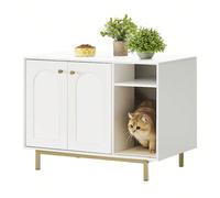 Armoire pour chat, toilettes pour chat, armoire de toilette pour chat, maison pour chat avec porte et cloison séparée, 50 x 80 x 61 cm, armoire stable pour chat, banc Informations sur cet article1.[Co