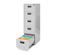 Armoire pour Dossiers Suspendus Métallique avec 5 Tiroirs Revêtement en Poudre