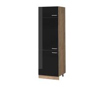 Vicco Armoire pour frigo R-Line, Noir Haute Brillance, 60cm