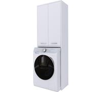 Armoire pour lave-linge : avec porte longue, blanc mat, 30 x 64 x 180 cm