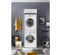Armoire Pour Lave-Linge Sèche-Linge Pour 2 Appareils 67 Cm Blanc Clara Respekta