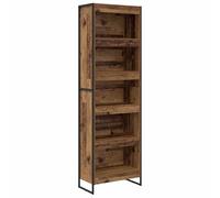 Armoire pour livres 60 x 30 x 189,5 cm en bois ingénierie | Bibliothèque industrielle, pieds en acier, design rectangulaire, rangement compartimenté, usage intérieur, salon moderne