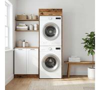 vidaXL Armoire pour machine à laver avec stockage 2 pcs Gris Sonoma