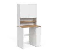 Vicco Armoire pour Machine à Laver Viktor Blanc/Chêne Artisan 93.6x88.2cm | 2 pièces avec étagère