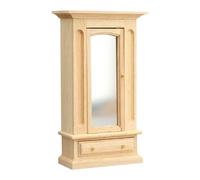 Armoire Pour Mini Poupées - Armoire En Bois En 112, Miroir Acrylique Inclus, Mobilier Décoratif Réaliste, Trois Poignées | Pour La Collection D'affichage Pour La Maison De Vacances D'anniversaire D