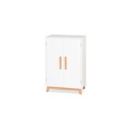 Pinolino Armoire de poupées Marit en bois avec 1 étagère, 1 tringle à vêtements et 3 cintres et jouets de poupées, certifiée FSC (FSC-C120795), blanc