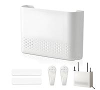 Armoire pour routeur - 25,6 x 17 x 5 cm - Routeur - Cache-câble - Support mural WiFi - Boîte de rangement - Cachette de câble TV - Support mural - Décoration murale - Blanc