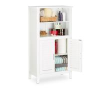 Armoire pour salle de bain banche 2 étagères design moderne 2 portes 8,7 kg