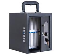 Armoire pour téléphone portable en acier gris foncé avec serrure à clé, porte transparente et ventilation - Coffre-fort sécurisé pour téléphone portable pour écoles et usines (stockage 12 bits)