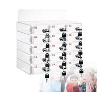 Armoire pour téléphone portable en acrylique transparent avec porte de chargement sécurisée et élégante à 15 emplacements pour téléphone portable pour écoles, usines, institutions, salle de classe