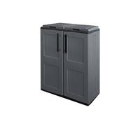 INTEC - Poubelles de tri Selectif 2 Sacs Meuble mi- Hauteur Dim 68 x 37 x 84cm 2 Anneaux de Support de Sac 2 Portes