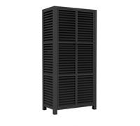 Armoire 2 portes persiennes - Aluminium - Graphite - Ouverture par pression et aimant