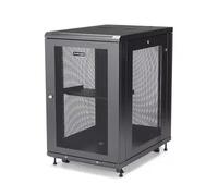 StarTech.com Armoire Rack Serveur 18U à 4 Montants, Armoire Verrouillable 19" pour Ordinateur/AV/Équipement IT, Rack Réseau pour Bureau/Domicile avec Roulettes et Rails de Montage Ajustables