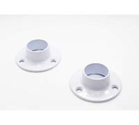 Armoire/rail de penderie Support Douilles 19 mm Finition métal Blanc Solutions de rangement (Douilles de 19 mm, Blanc) (lot de 2)