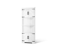 VEVOR Armoire de rangement d'angle haute, 171 cm, meuble d'angle à 6 niveaux avec 4 portes en bois et étagères réglables, meuble cuisine d'angle autonome pour salon, cuisine, buanderie, chambre, blanc