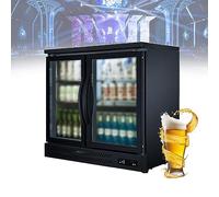 Armoire réfrigérée de bar de 36 pouces avec fonction de désembuage Armoire à bière de bar Vitrine de boissons refroidie par air intégrée Congélateur commercial à double porte ( Color : Double Door , S