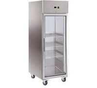 ARMOIRE REFRIGEREE INOX 1 PORTE VITREE 650 LITRES - - Inox1740Vitrée x830x2010mm inox