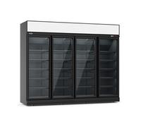 Armoire Réfrigérée Négative 4 Portes en verre Noire 2060 L