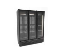 Armoire réfrigérée positive 3 portes en verre noir 1555L