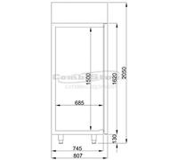 Armoire réfrigérée positive inox 1400 L Porte vitrée