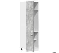 Armoire réfrigérée - WIENS - Gris béton - 60x57x207 cm - Bois d'ingénierie - 4 étagères - 3 portes - Facile à entretenir