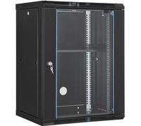 armoire réseau 15U Armoire serveur 457,2mm Boîtier mural Server Rack Noir - Boîtier serveur rackable pour un stockage sécurisé des serveurs - Idéal pour les bureaux et les centres de données